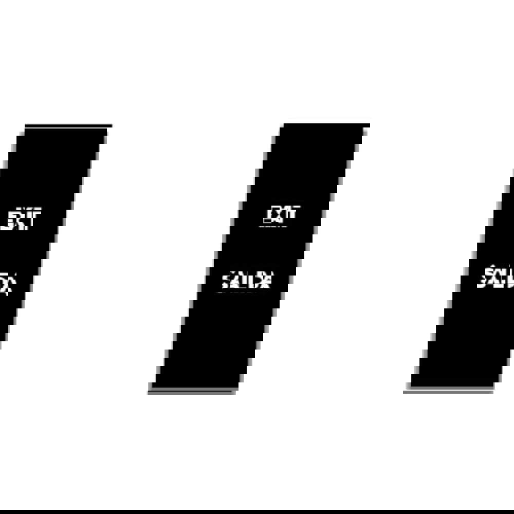 Safety Signs; Family: Safety Sign ; Sign Type: Direction; Location ; Sign Header: Exit; Salida ; Legend: Exit; Salida ; Message/Graphic: Message Only ; Graphic Type: None